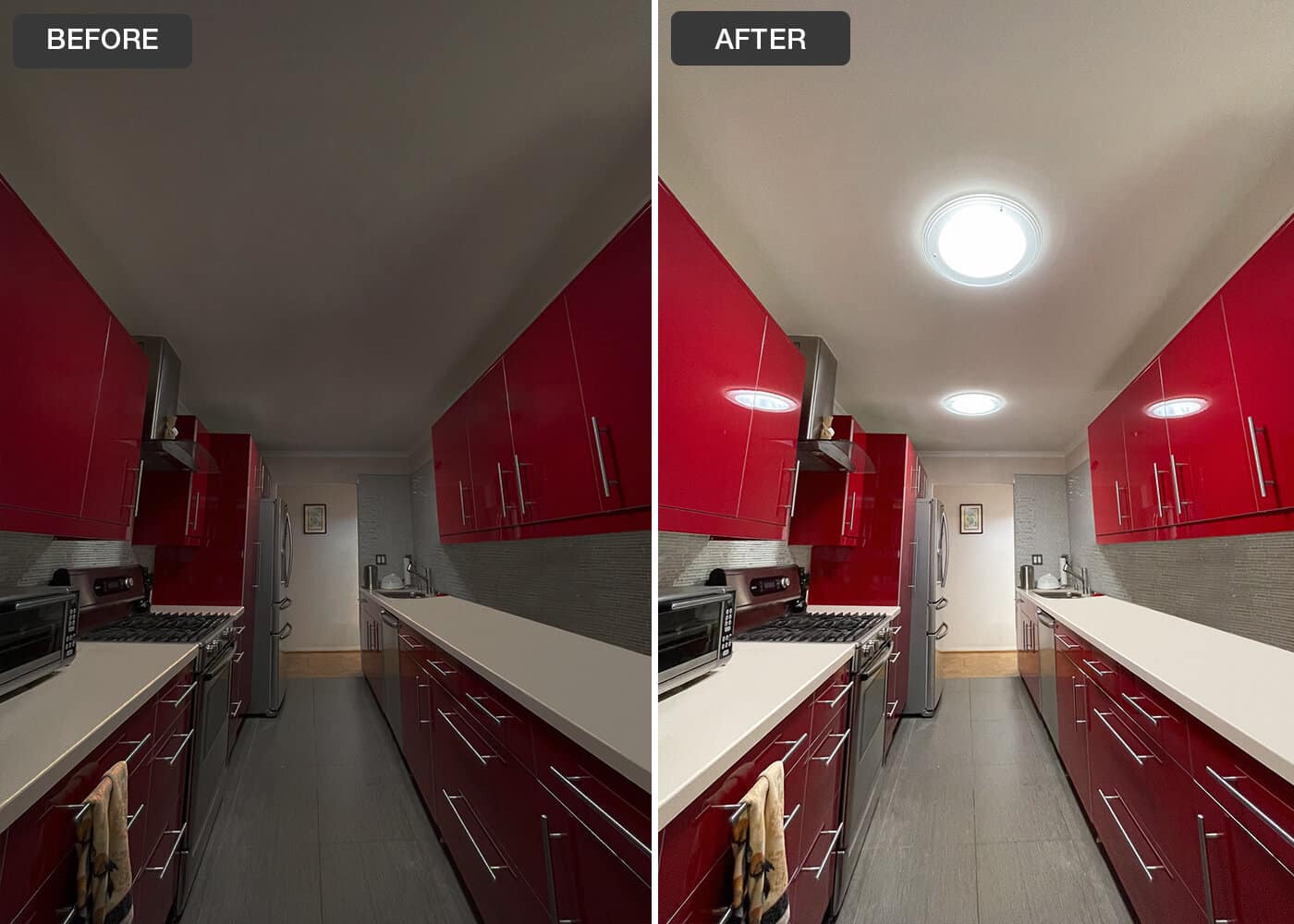 Red-Kitchen-Remodel-with-Solatube-Before-and-After